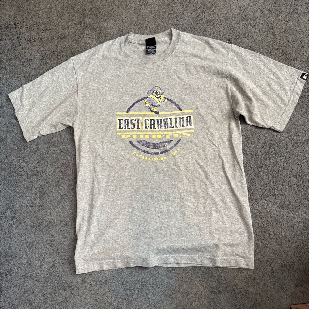 STARTER Gray East Carolina Pirates Tee